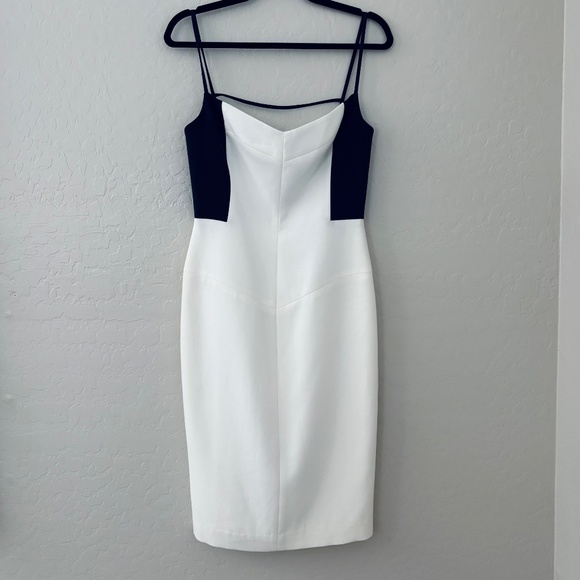 BLACK HALO Parks Colorblock Sleeveless Sheath Dress in Navy Porcelain NEW - Picture 16 of 16